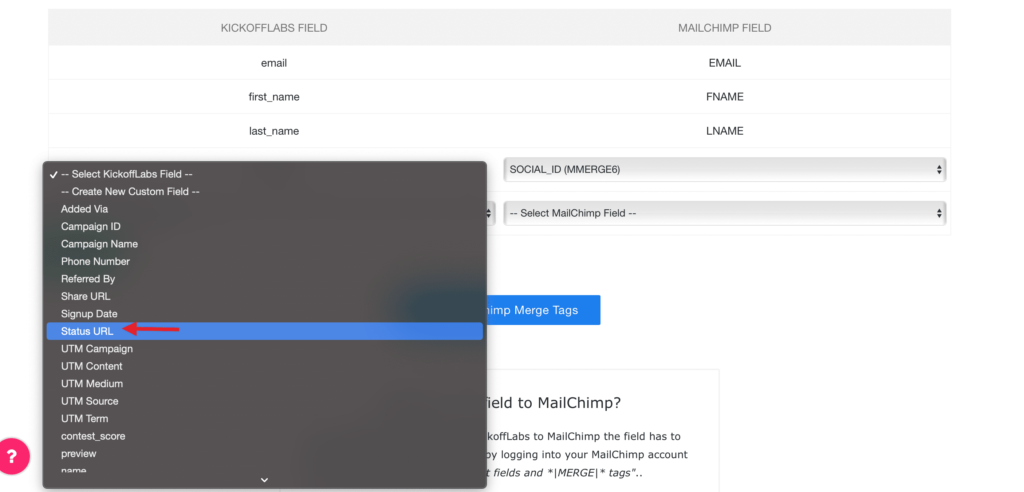 MailChimp Mege Tags