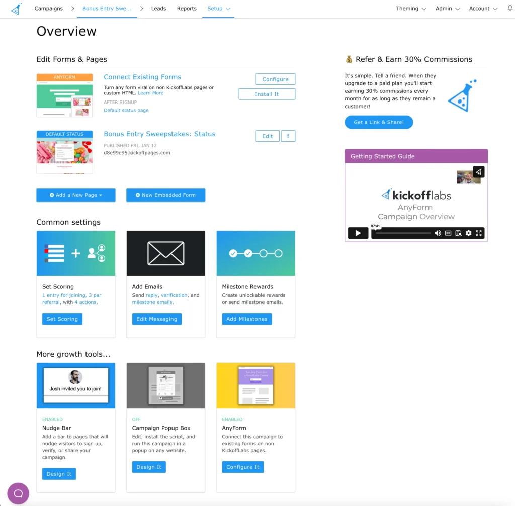 Anyform dashboard
