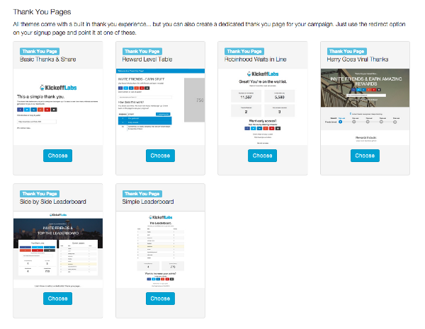 KickoffLabs Thank You Pages