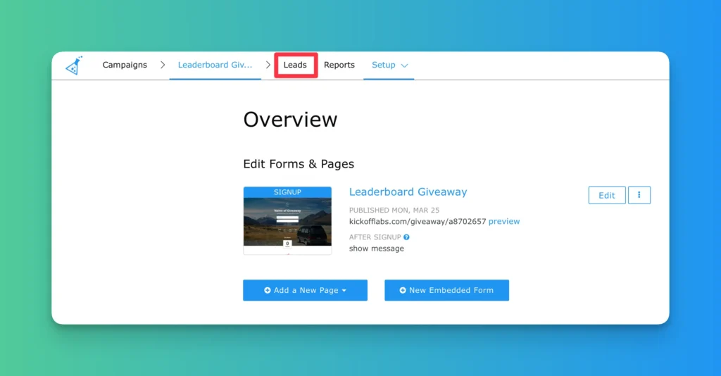 Leads tab