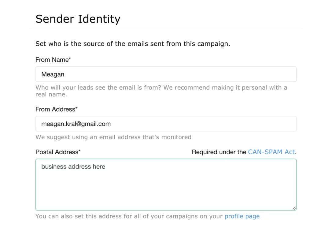 update email settings