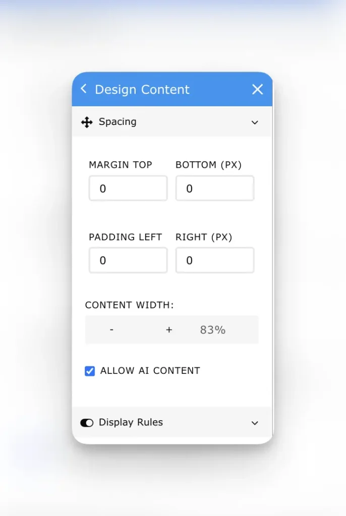 snippet design settings