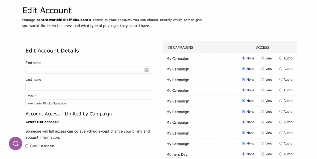 view team settings