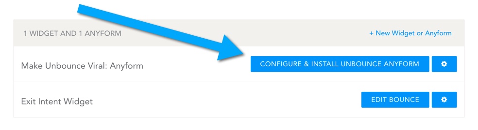 click to confiture unbounce