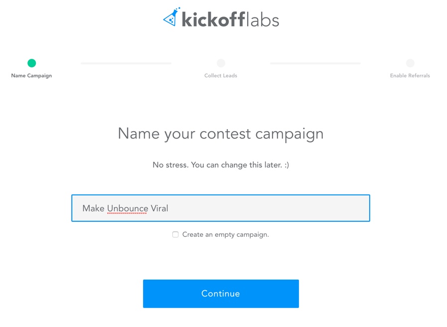 name campaign make unbounce viral