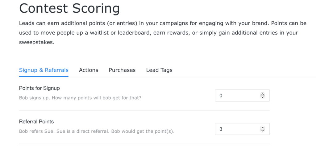 scoring settings