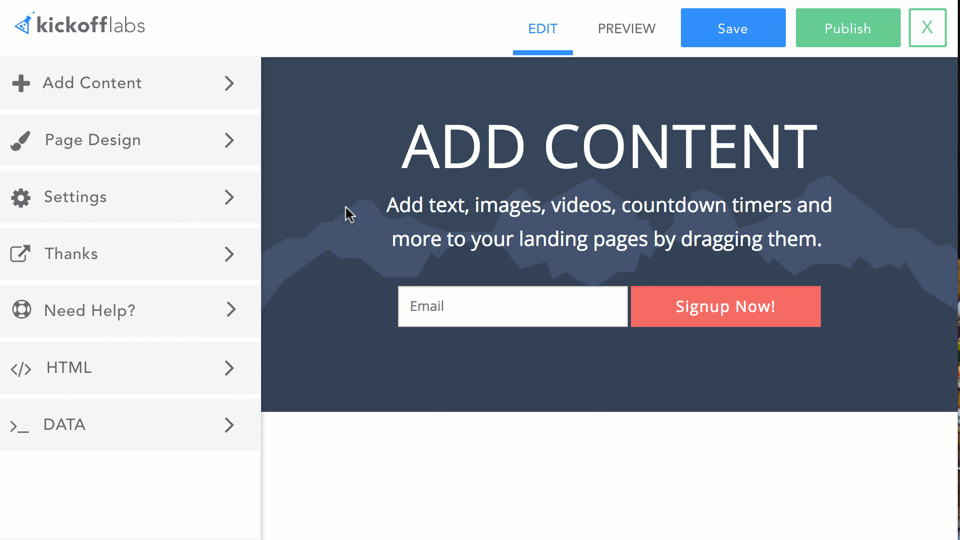 adding content countdown