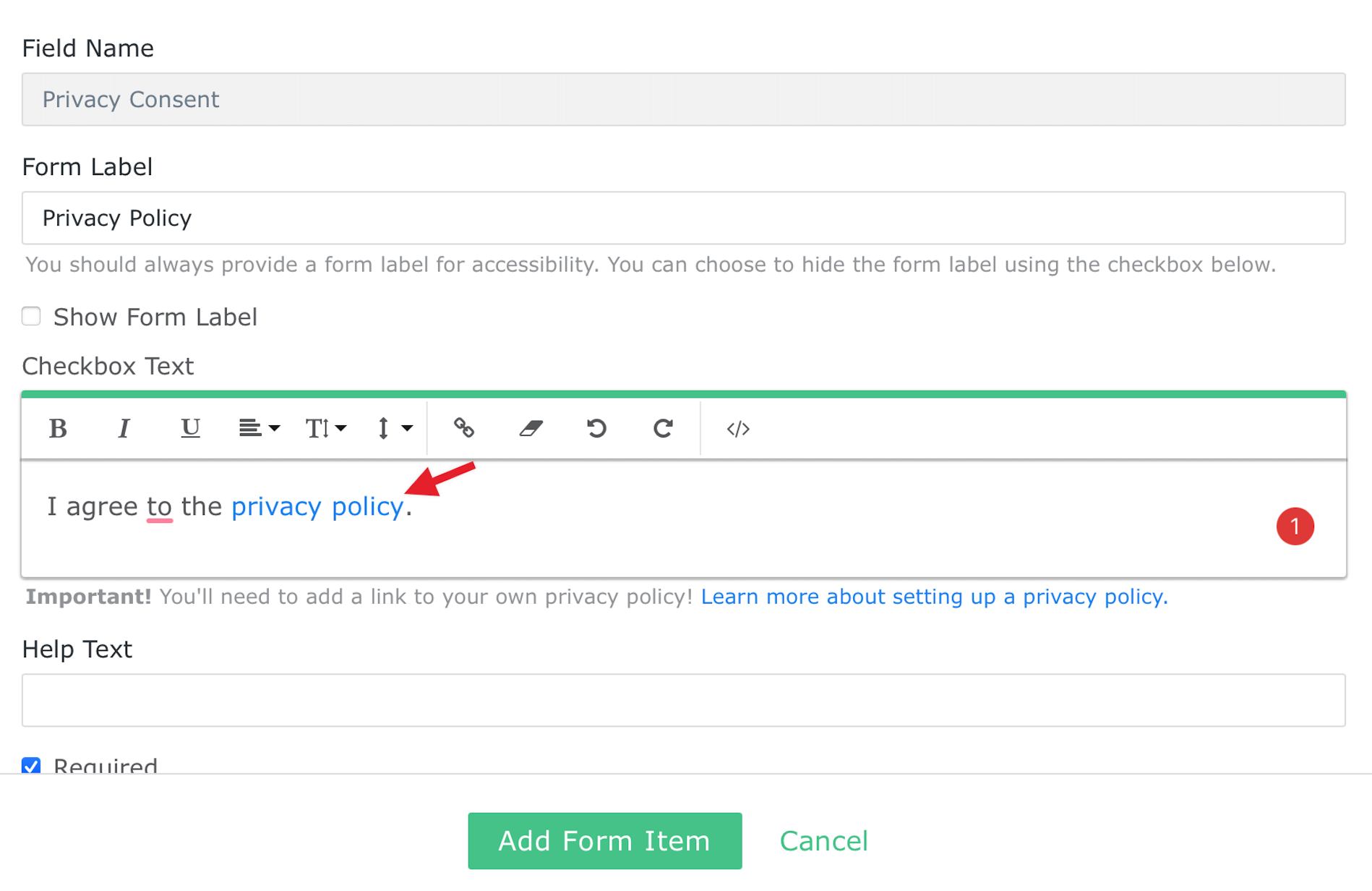 edit form