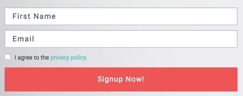 form with privacy checkbox