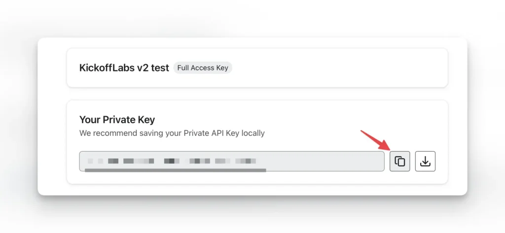 Copy Klaviyo api key.