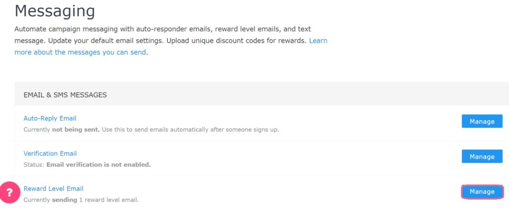 Messaging - manage