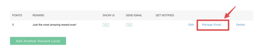 manage reward email