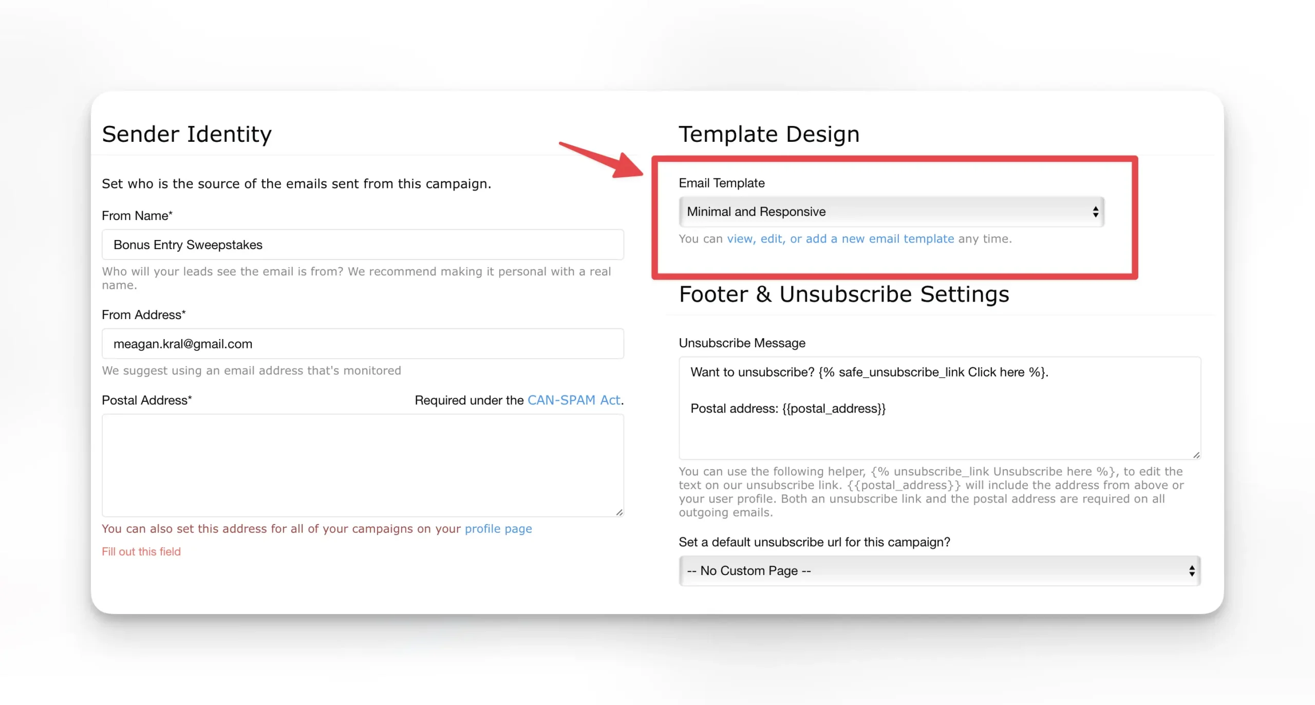 add email template