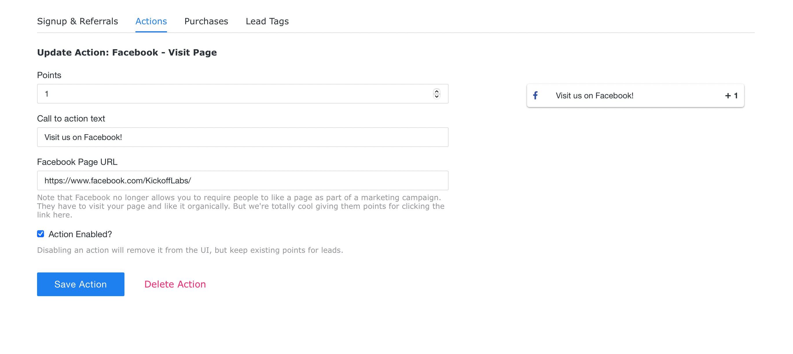 customize actions