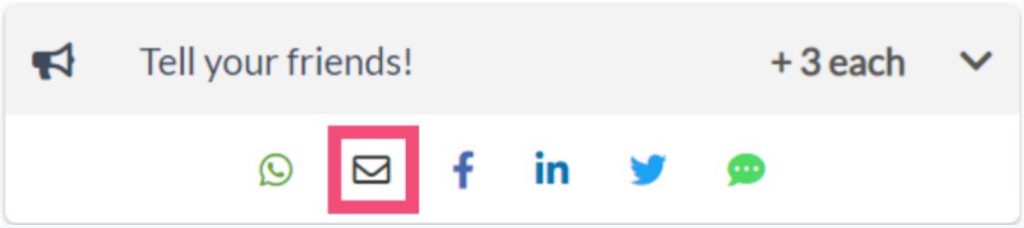 refer friends - email action