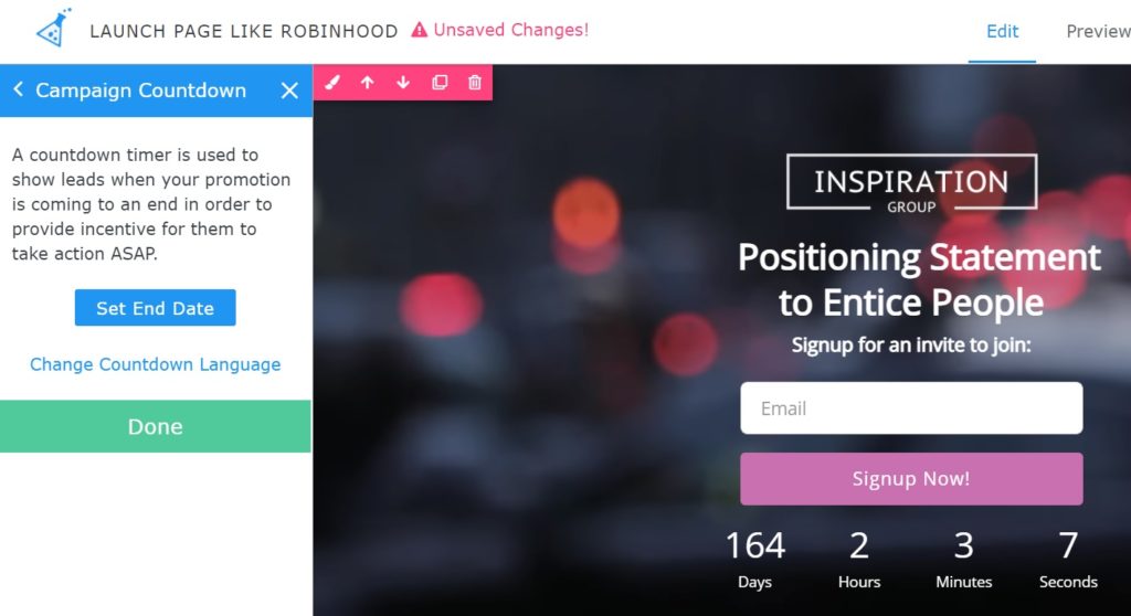 Countdown timer - landing page2