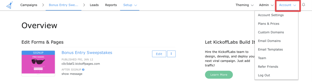 account tab