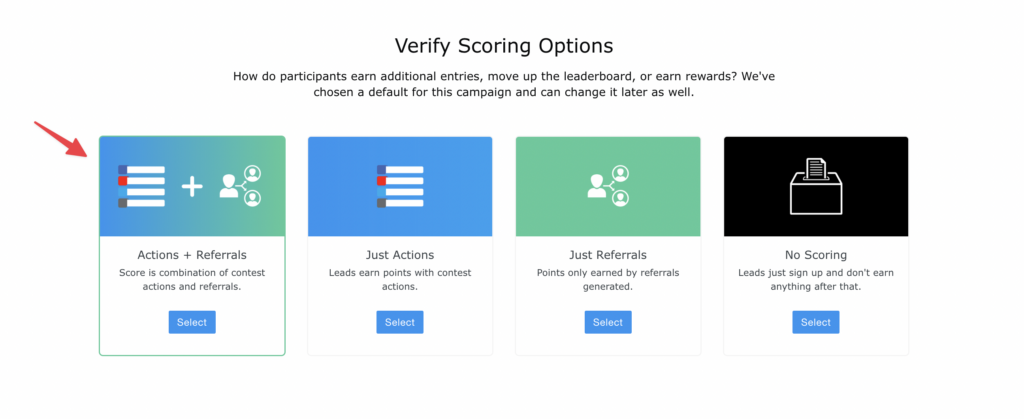 actions scoring