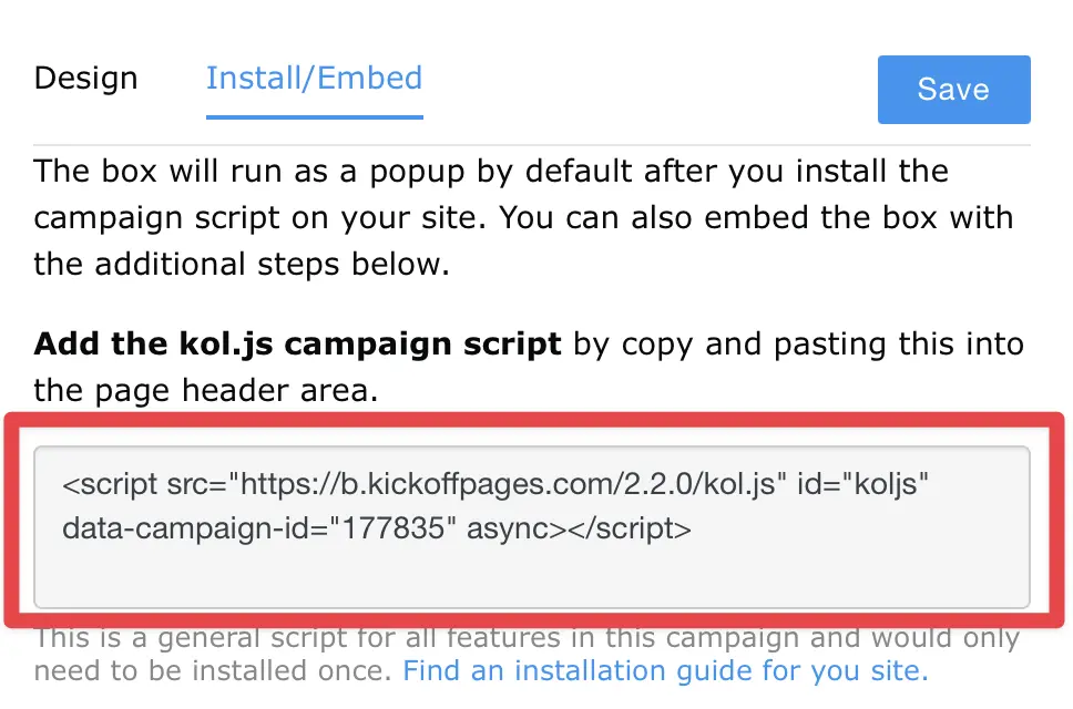 copy the koljs script