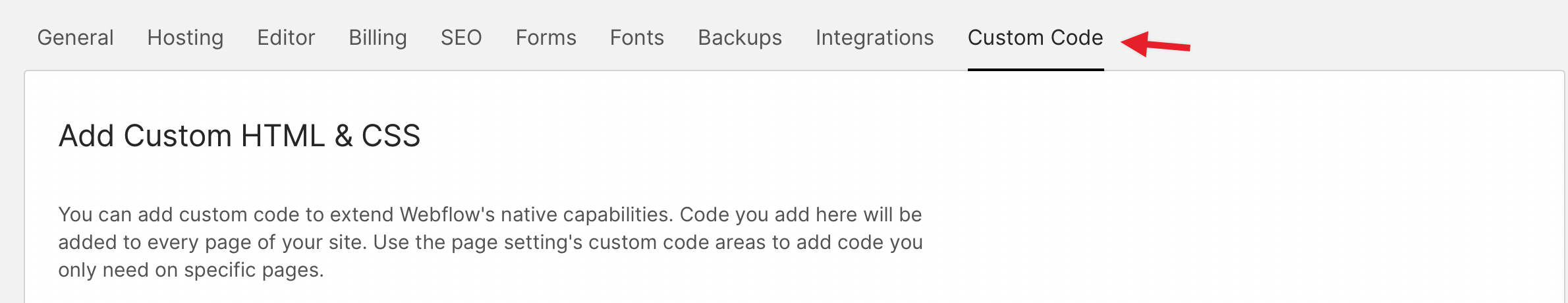 add custom code