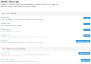 email settings