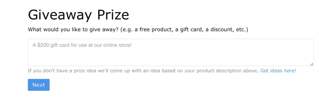 AI giveaway prize