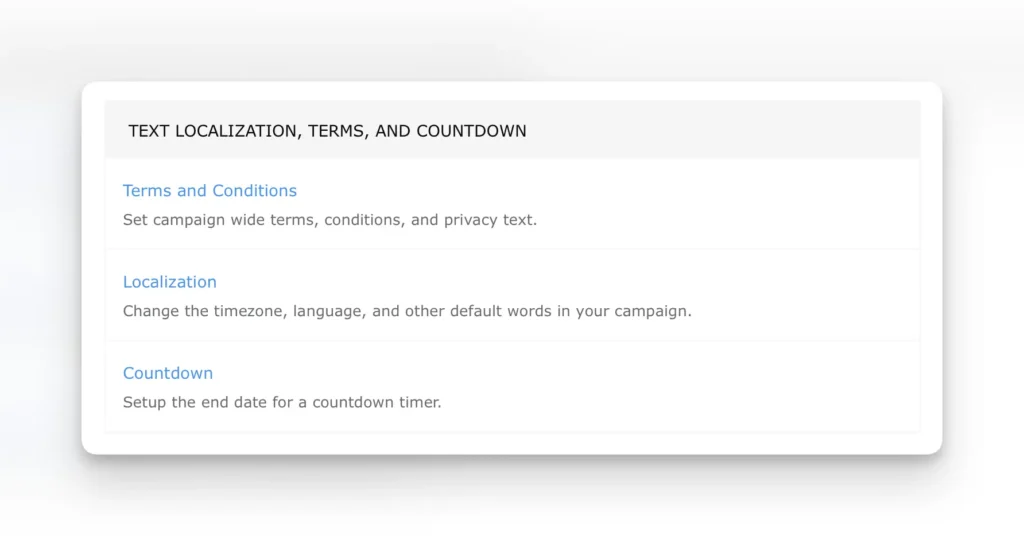 campaign localization settings overview