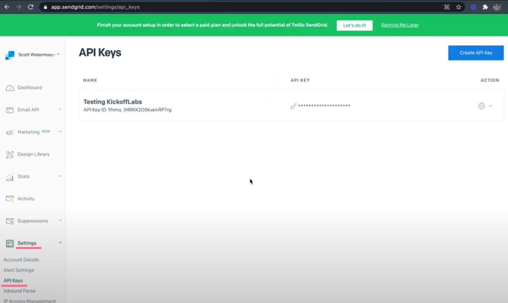 Sendgrid - API Key