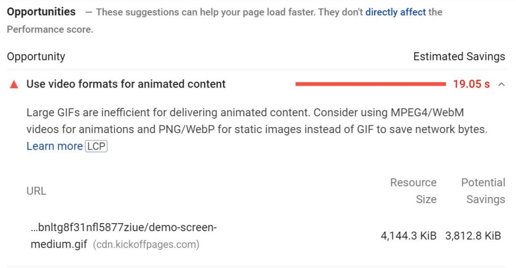 Using video formats for animated content