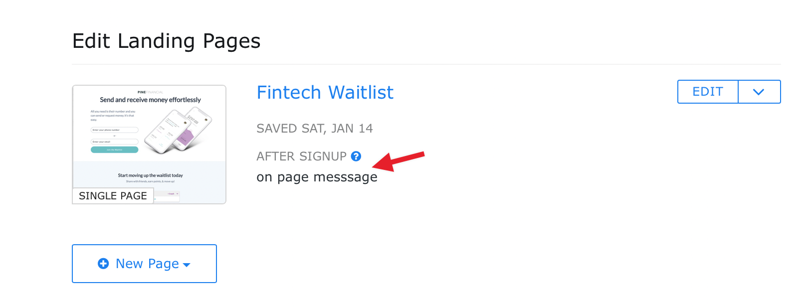 after signup settings
