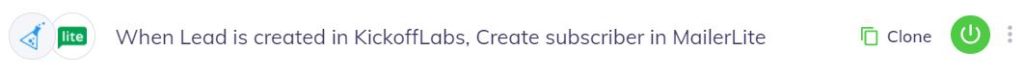 Integrately - KickoffLabs - Mailer Lite