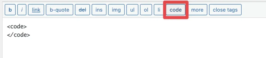 add code tag