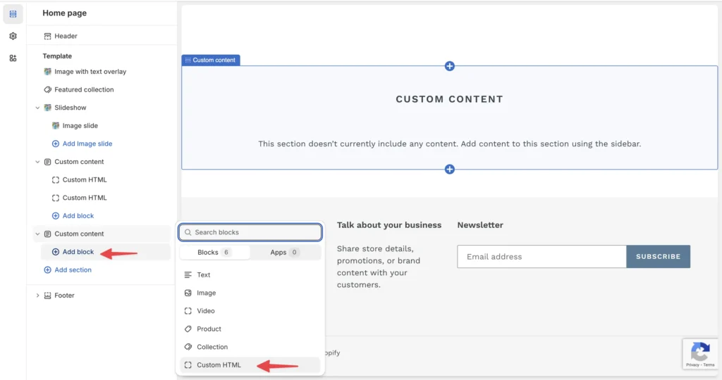 paste kol embed into shopify html 