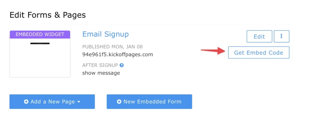 get embed code snippet