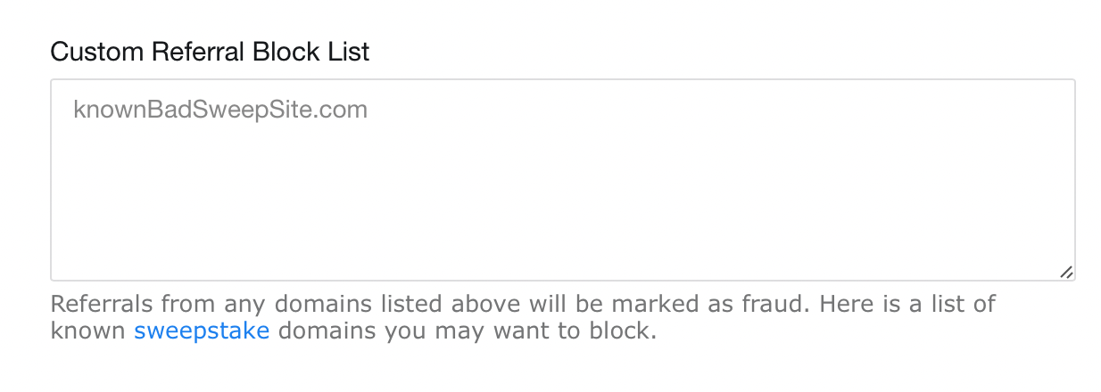custom referral site blocking