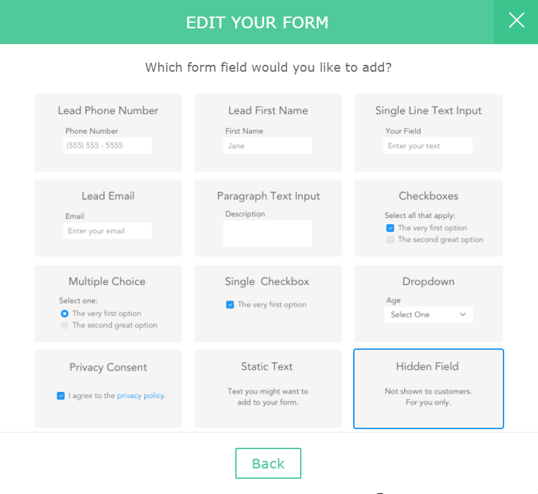 Edit your form - hidden field