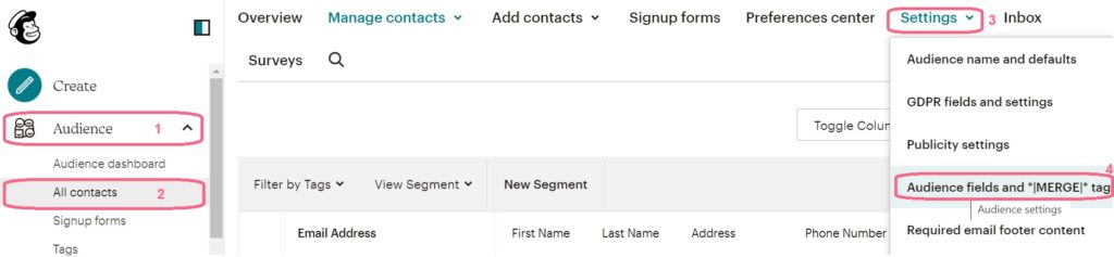 Mailchimp - Audience - All contacts