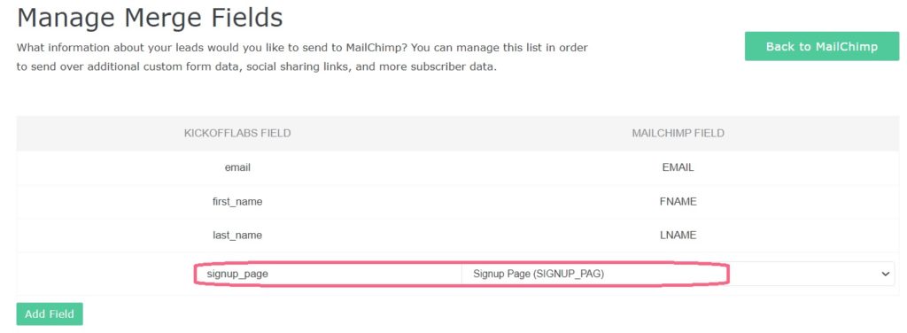 Manage merge fields
