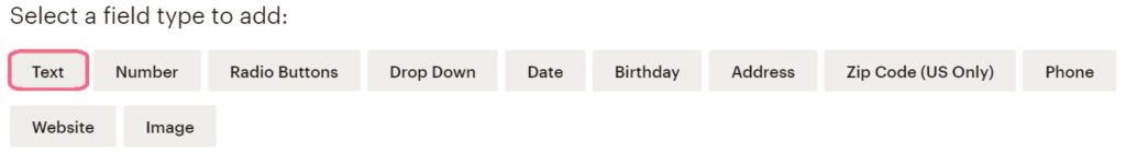 select field type text