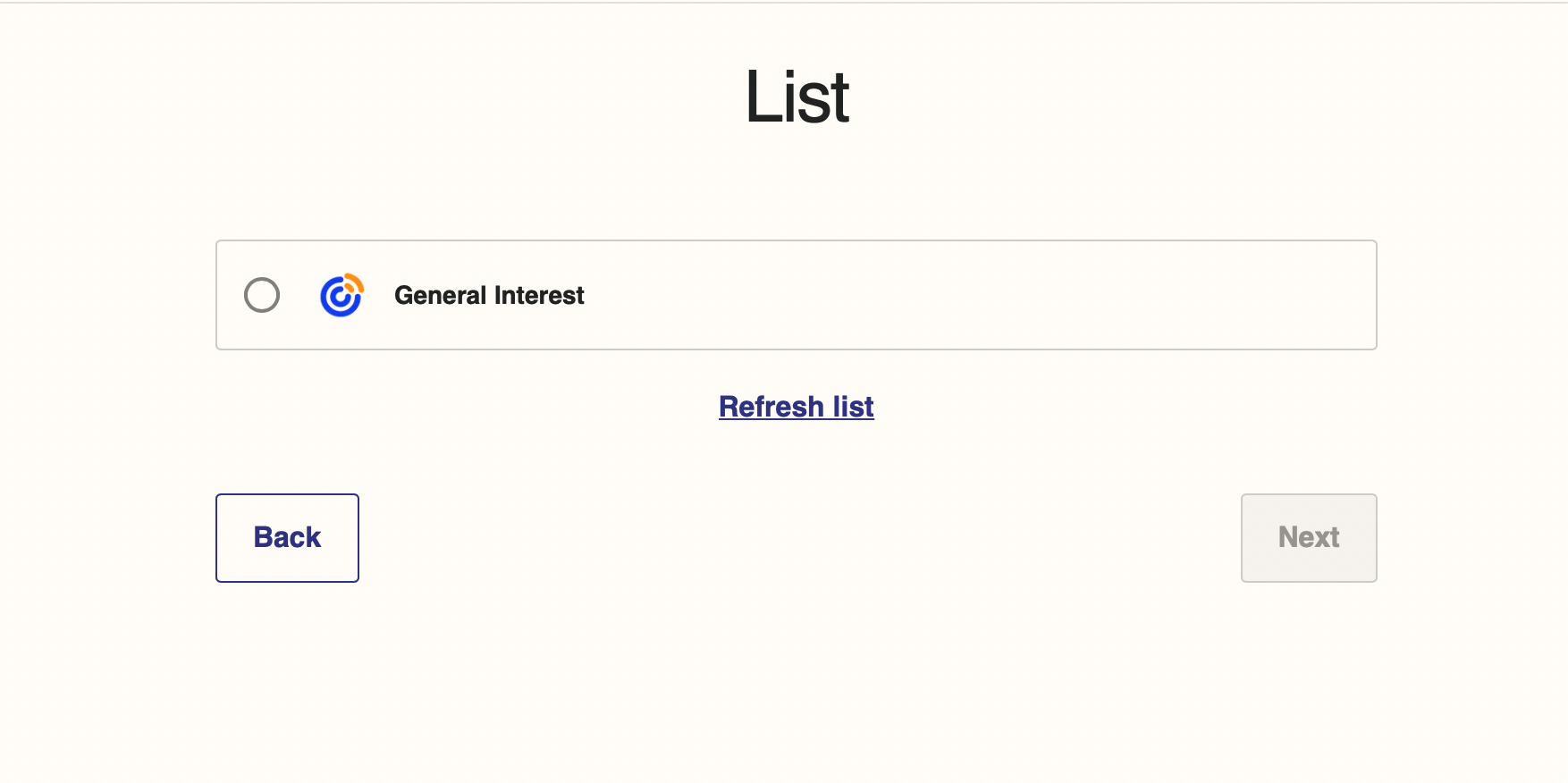constant contact list connection
