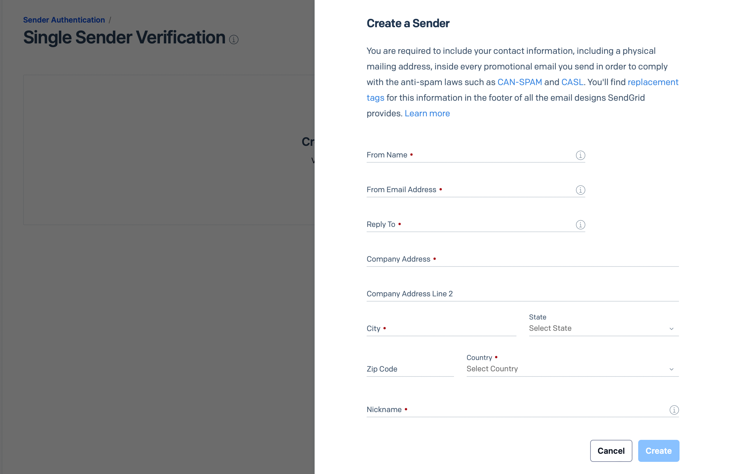 sendgrid single auth settings