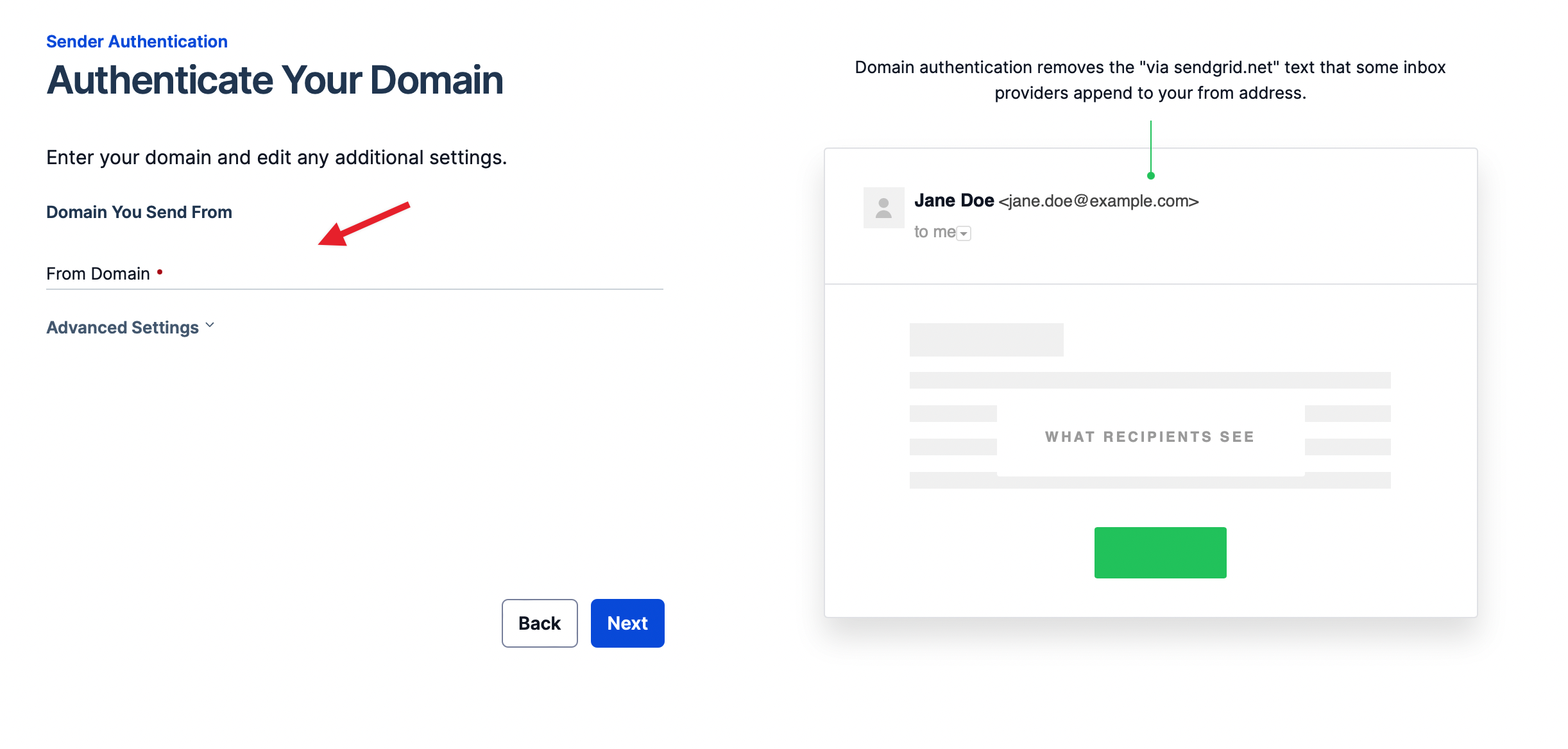 enter from domain