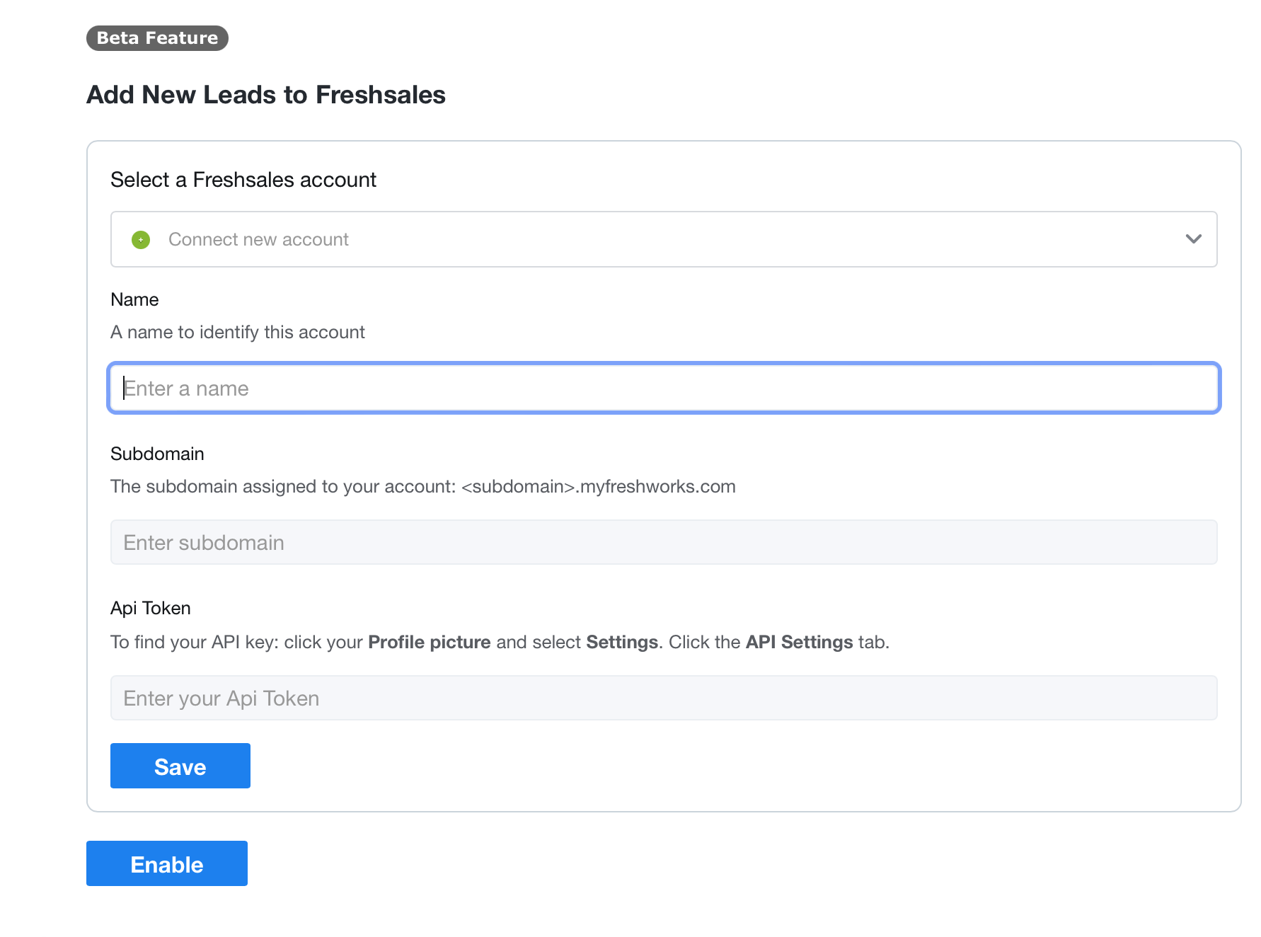 connect your freshsales account