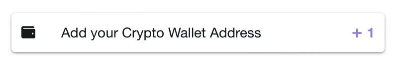 earn points for providing crypto wallet address