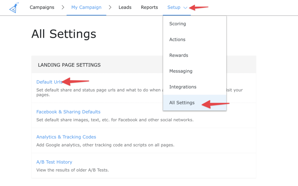 set default share url