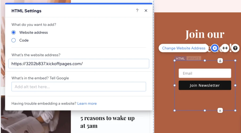 wix embed