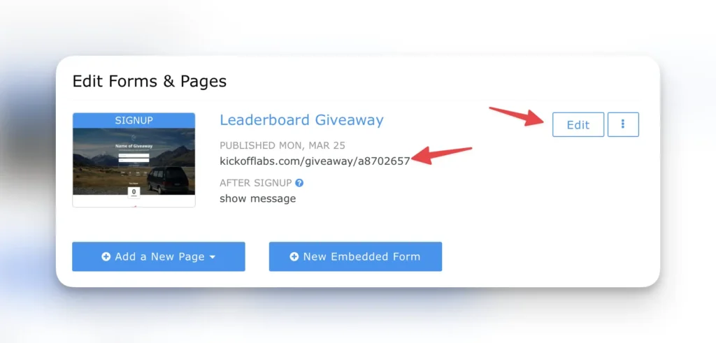 edit leaderboard page