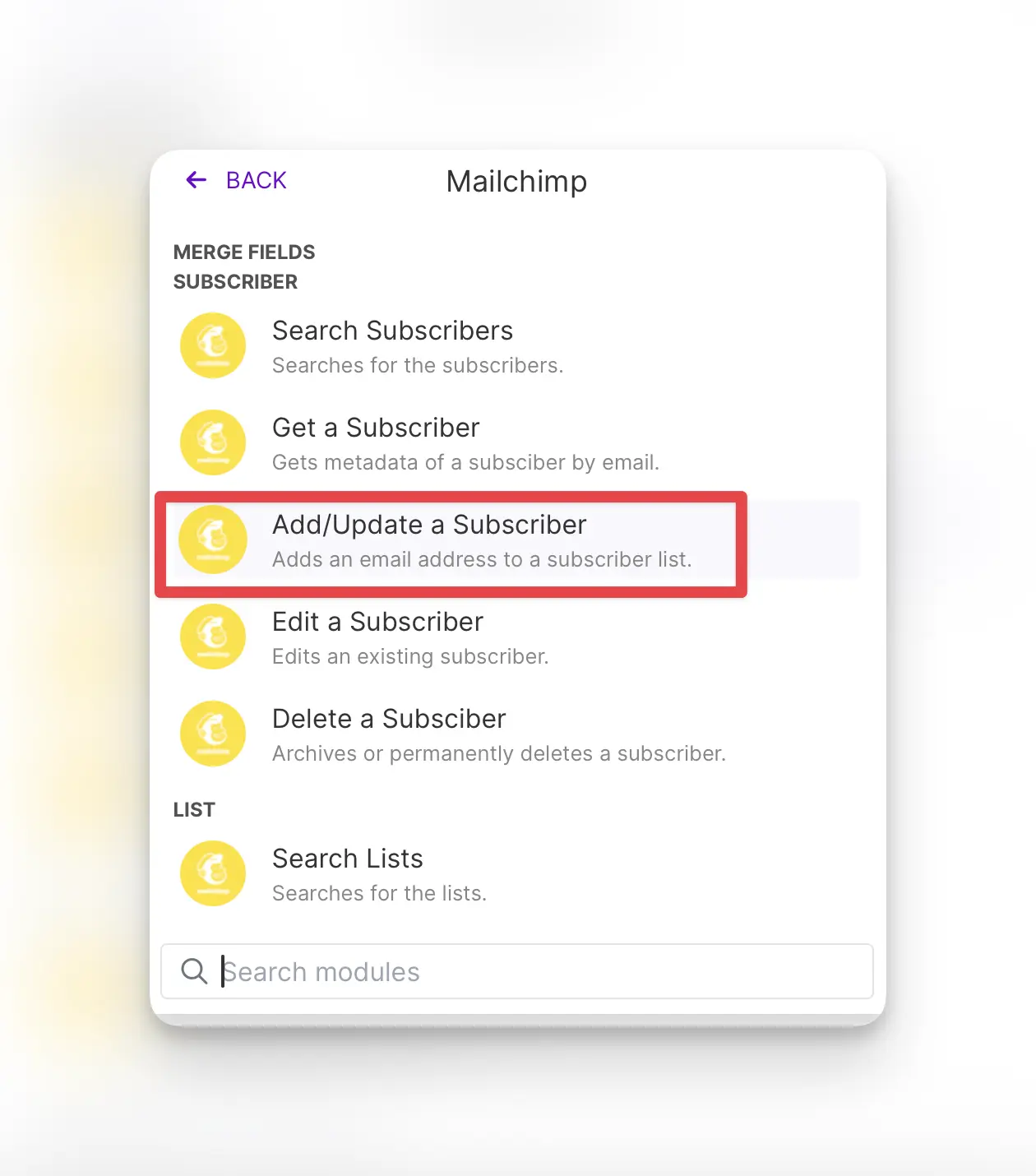 Select 2nd app in Make to connect to