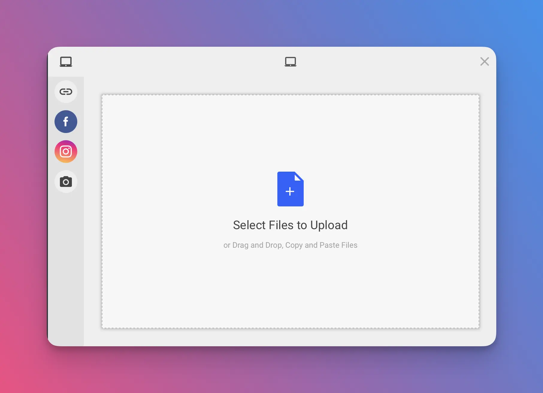 upload file screen