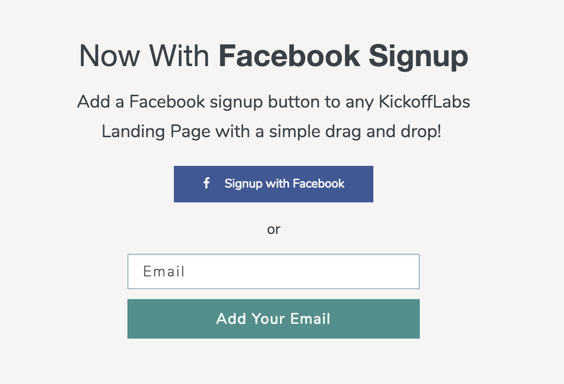 now with facebook signup